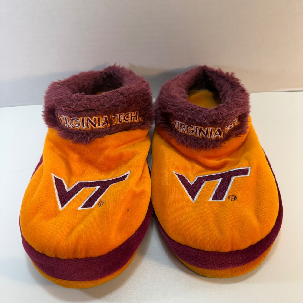 Forever Collectibles Virginia Tech Slippers Small Orange Maroon Hokies NCAA